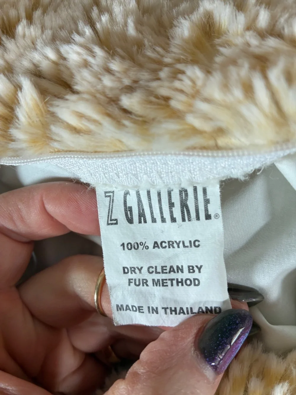 Z Gallerie Faux Fur Blanket and Matching Pillows